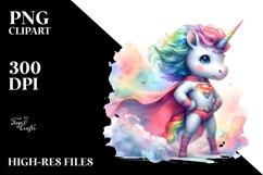 Colorful Baby Unicorn as Hero PNG Product Image 3