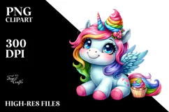 Cute Baby Unicorn, PNG Product Image 2