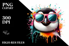 Quirky Colorful Penguin Sunglasses | Clipart Product Image 3