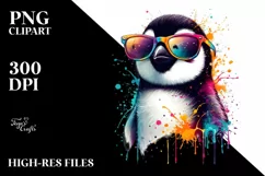 Quirky Colorful Penguin Sunglasses | Clipart Product Image 1