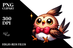 Cute Bird with Bow Tie PNG Product Image 2