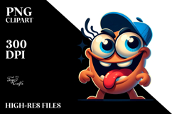 Goofy Monster with Hat, Cartoon PNG Product Image 2