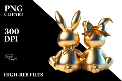 Colorful Vintage 2 Bunnies Sitting View from Back Product Image 2