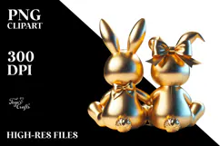 Colorful Vintage 2 Bunnies Sitting View from Back Product Image 2