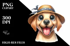 Labrador with Sun Hat and Goofy Smile | Sublimation Clipart Product Image 3
