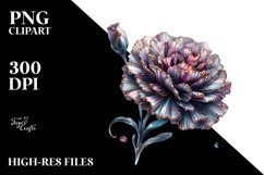 Carnation Metallic Watercolor Clipart Product Image 3