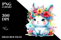 Cartoon Bunny with Flower Crown JPEG Product Image 2