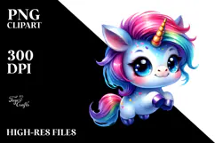 Vibrant Cute Baby Unicorn PNG Product Image 2