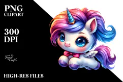 Vibrant Cute Baby Unicorn PNG Product Image 2