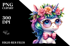 Cute Unicorn Playing with Haircut, PNG Product Image 2