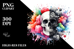 Cute Skull with Splashes PNG Product Image 2