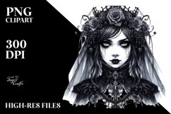 Watercolor Gothic Girl PNG Product Image 3