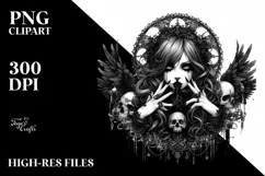 Detailed Gothic Girl PNG Product Image 1
