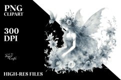 Washed Watercolor Gothic Fairy | Sublimation | PNG Clipart Product Image 1