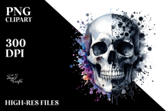 Colorful Skull with Splashes, Transparent PNG Product Image 2