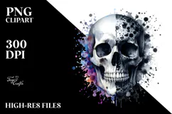 Colorful Skull with Splashes, Transparent PNG Product Image 2