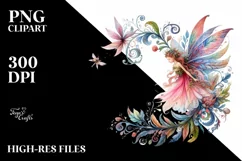 Detailed Watercolor Whimsical Fairy | Sublimation | PNG Product Image 3