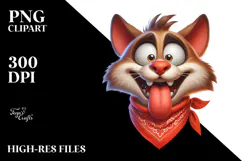 Exaggerated Cat with Bandana PNG Product Image 2