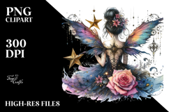 Creative Gothic Fairy on Star, PNG Product Image 2