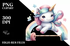 Baby Unicorn Gymnastics | Sublimation | Clipart Product Image 1