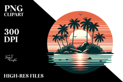 Retro Tropical Island Sunset, 20 oz Tumbler Product Image 2