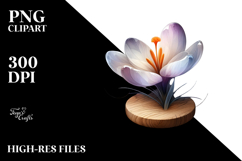 Glossy Wood Flower Watercolor Splash PNG Product Image 2