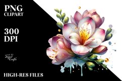 Freesia Golden Watercolor Clipart Product Image 3