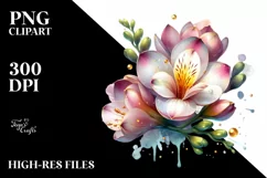 Freesia Golden Watercolor Clipart Product Image 3