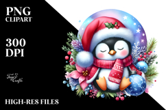 Baby Penguin Watercolor Sleeping Christmass Product Image 2