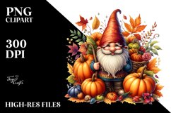 Vibrant Autumn Gnome PNG Product Image 1