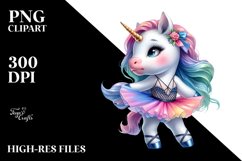 Colorful Unicorn in Modern Dancer&#039;s Outfit PNG Product Image 3