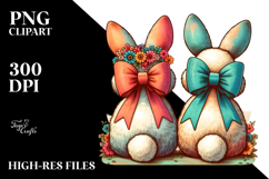 Vintage Sitting Bunnies PNG Product Image 2