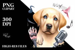 Pop Singer Labrador Retriever | Sublimation | Clipart Product Image 3