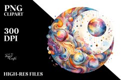Colorful Moon Clipart Product Image 3