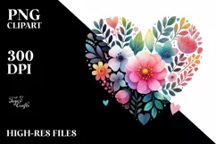 Simple Watercolor Body with Heart PNG Product Image 2