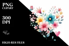 Simple Watercolor Body with Heart PNG Product Image 2