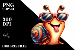 Funny Snail in Sunglasses | Sublimation | Clipart Product Image 1