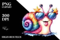 Funny Cute Snail Watercolor Art Product Image 2