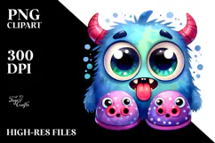 Funny Monster Slippers, Colorful PNG Product Image 2