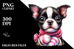 Happy Boston Terrier, Transparent PNG Product Image 2