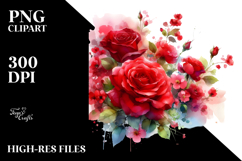 Vibrant Red Roses PNG Product Image 2