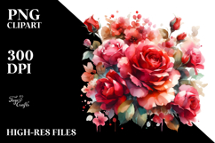 Abstract Red Roses PNG Product Image 2