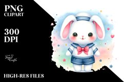 Baby Bunny Watercolor Sailor Suit Product Image 3