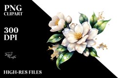 Jasmine Golden Watercolor Clipart Product Image 3