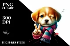 Victory Puppy Watercolor PNG Product Image 2