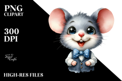 Funny Mouse with Bow and Tie PNG Product Image 2