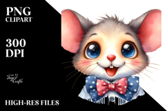 Funny Mouse with Bow and Tie PNG Product Image 2