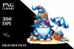 Vibrant Beach Gnome with Azzure Accents | Sublimation | Product Image 1