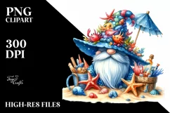 Vibrant Beach Gnome with Azzure Accents | Sublimation | Product Image 1