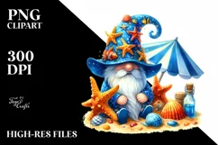 Vibrant Beach Gnome with Azzure Accents | Sublimation | Product Image 3